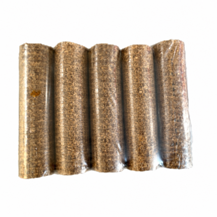 Pack de 5 bûches compressées premium en bois densifié