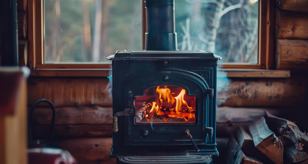 Bûches de bois utilisées dans un poêle pour produire une chaleur durable