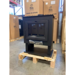 Poêle à bois FIREMATIC Chicago 11,2 kW avec range-bûches – vue de face